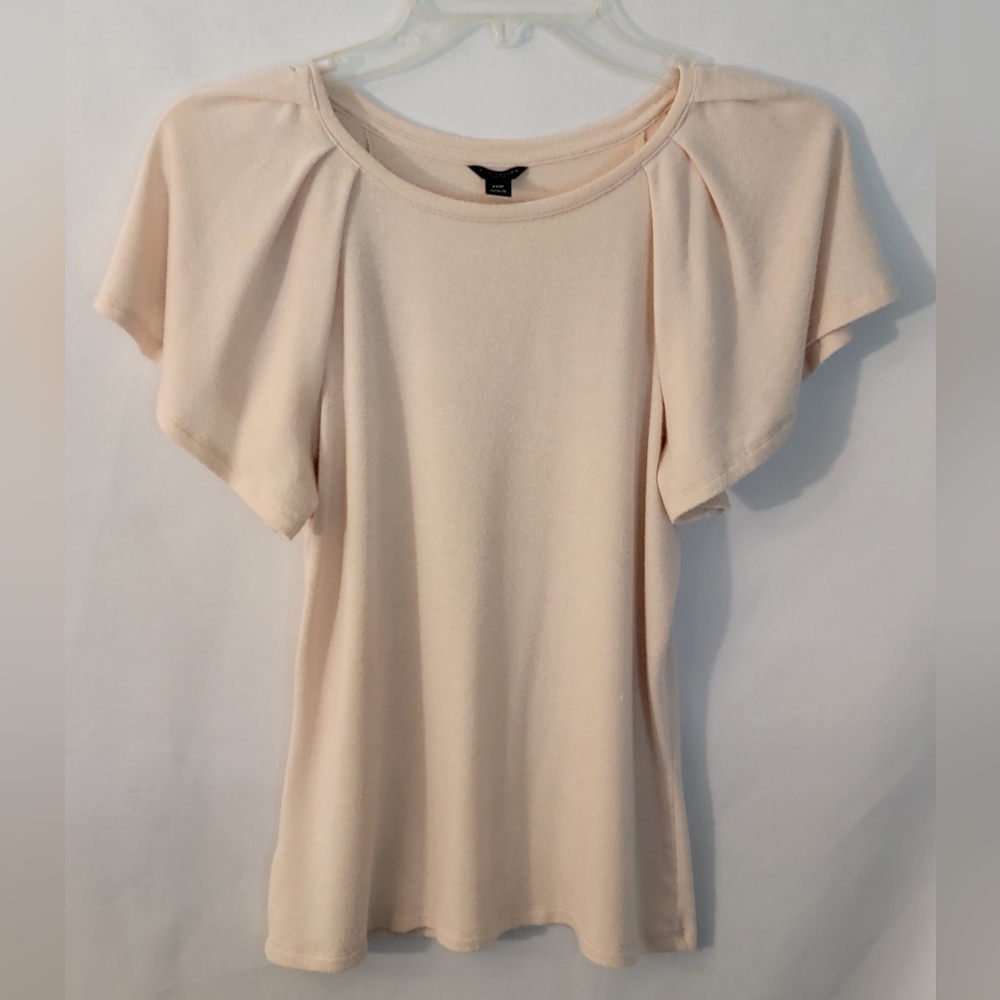 Ann Taylor Light Blush Scoop Neck Short Sleeve Sweater
